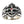 Bague croix de chevalier en argent sterling 925 et zircone cubique rouge, face avant de la croix ajourée avec zircone cubique rouge