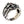 Bague croix de chevalier en argent sterling 925 et zircone cubique rouge, dessous et anneau vus sous un angle
