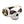 Red CZ Skull Silver Ring with Gold Accents. Question mark front angle.