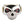 Red CZ Skull Silver Ring with Gold Accents. Red eyes front.