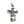 Red CZ Tribal Gothic Cross Sterling Silver Pendant, cross pendant front