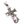 Red CZ Tribal Gothic Cross Sterling Silver Pendant, pendant opposite angle