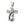 Red CZ Tribal Gothic Cross Sterling Silver Pendant, pendant reverse hallmark