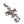 Red CZ Tribal Gothic Cross Sterling Silver Pendant, pendant three quarter left