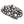 Red-Eye Skull Pile Sterling Silver Belt Buckle showing the skull relief viewed from the opposite side.