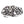 Red-Eye Skull Pile Sterling Silver Belt Buckle showing raised skull relief and smooth oval rim from a low angle.