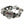 Sterlingsilber-Gliederarmband mit Totenkopf und roten Augen, abgewinkelte Glieder