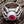 Red Eyeball Claw Sterling Silver Ring, top down view of handcrafted gothic ring with crimson eyeball and silver claws