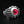Red Eyeball Skeleton Claw Sterling Silver Ring, red eyeball front