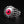 Red Eyeball Skeleton Claw Sterling Silver Ring, skeletal fingers angle