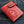 Red Floral Hand-Tooled Leather Trifold Wallet, tooled floral front detail
