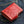 Red Floral Hand-Tooled Leather Trifold Wallet, wallet chain grommet detail