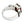 Sterlingsilber-Ring mit rotem Granat und Eisernem Kreuz mit Innenseite der Ringschiene
