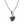 Ciondolo rosa con granato in argento sterling. La rosa pende da una catena da esposizione con la contromaglia triangolare vista di lato.