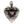 Red Garnet Twin Dragon Heart Sterling Silver Pendant, a front on view of the men s sterling silver twin dragon and garnet heart pendan