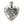 Red Garnet Twin Dragon Heart Sterling Silver Pendant, back side with 925 stamped