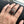 Garnet Heart Dagger Sterling Silver Ring worn on a hand