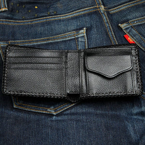 Red Row Stingray Cross Leather Biker Wallet, card and coin interior