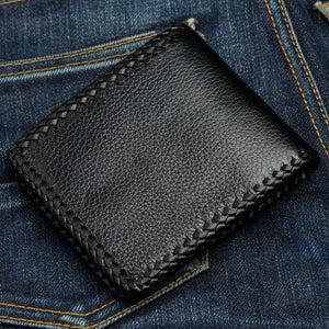Red Row Stingray Cross Leather Biker Wallet, closed reverse