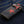 Red Snakeskin Star Black Leather Biker Wallet, opposite front denim