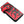 Red Stingray Skull Snap Biker Wallet showing closed side