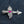 Red Stone Winged Cross Sterling Silver Pendant, cross side profile