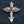 Red Stone Winged Cross Sterling Silver Pendant, red stone winged cross front