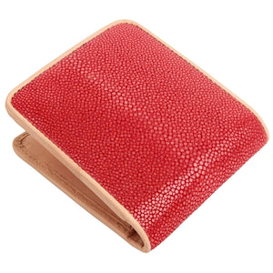 Red Stingray Coin-Pocket Bifold Wallet showing rear panel above the opened fold.