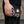 Rider Demon Stingray Leather Long Biker Wallet held at hip with subtly engraved silver snap