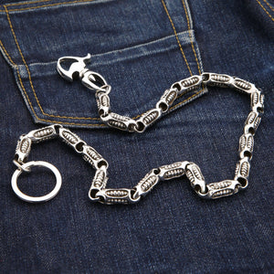 Cadena para cartera Rocker Roller de plata de ley .925, extremo de mosquetón de la cadena para cartera