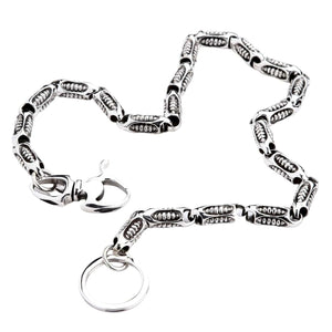 Cadena para cartera Rocker Roller de plata de ley .925, cadena para cartera sobre fondo blanco