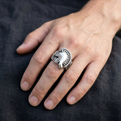 Roman Warrior Helmet Sterling Silver Ring