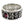 Bague bandeau en argent sterling avec fleur de lys rouge rubis, détail de la volute et de la pierre de trois-quarts gauche