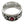 Bague bandeau en argent sterling avec fleur de lys rouge rubis, vue de dessus du serti de la pierre ovale