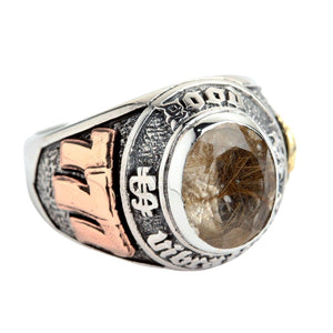 Rutilated quartz ring showing the copper 777 shoulder and engraved bezel