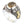 Close angle of the rutilated quartz, engraved silver bezel and brass shoulder
