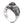 Anillo amuleto de plata de ley con cuarzo rutilado negro, interior con sello