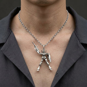 RX-78-2 Sterling Silver Pendant worn on a 4 mm styling chain; chain not included