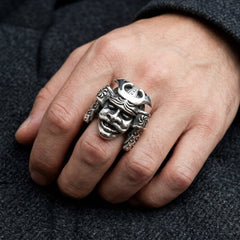 Samurai-Maske Ring aus 925 Sterlingsilber
