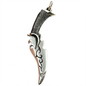 Samurai Sword Sterling Silver Pendant, sword upright