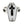 Closed coffin ring seen from the front, with a skeleton visible through the cross-shaped lid opening.