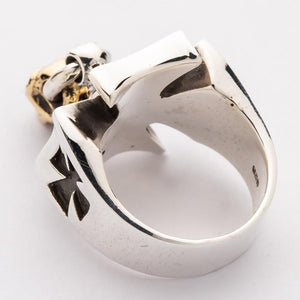 Rear of the cross ring showing its broad silver band and the back of the raised face.
