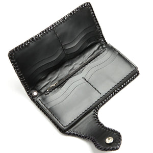 Dragon Concho Stingray & Tooled Leather Wallet showing interior card rows and central zip compartment.