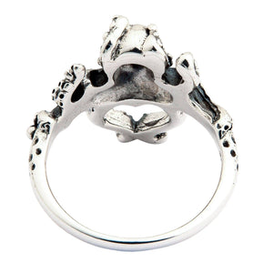 Small Octopus Sterling Silver Ring, reverse band