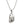 Sandaalvoet-hanger van 925 sterling zilver. De voethanger hangt aan een displayketting met de tenen en het sandaalbandje naar voren gericht.