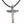 Skull Crucifix Sterling Silver Pendant with Garnet Eyes, front skull crucifix
