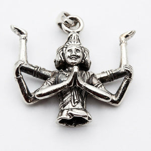 Zesarmige Brahma hanger van sterling zilver, voorkant Brahma
