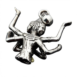 Zesarmige Brahma hanger van sterling zilver, zijkant van de figuur