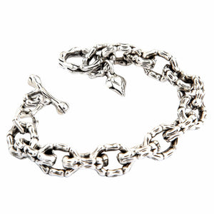 Skelettknochen-Gliederarmband aus .925 Sterlingsilber, Detailansicht des Verschlusses