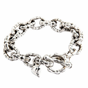 Skelettknochen-Gliederarmband aus .925 Sterlingsilber, Gesamtansicht